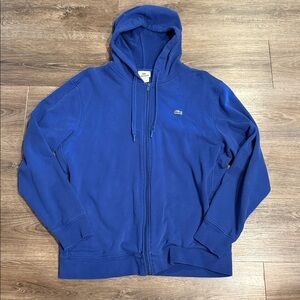 Lacoste Men’s Blue Zip Up Hoodie Size 6 or XL